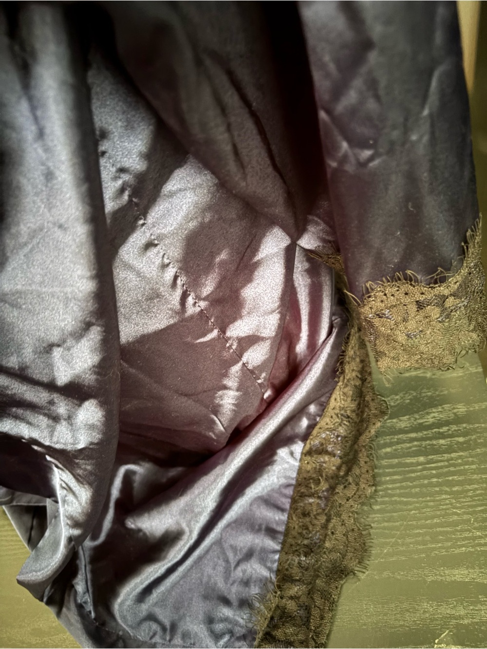 Navy Satin Kimono Robe - Picture 2 of 3